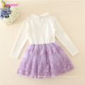 Primavera Crianças Meninas De Malha Camisola Vestidos Baby girl tulle lace TUTU Inverno princesa jumper pullover